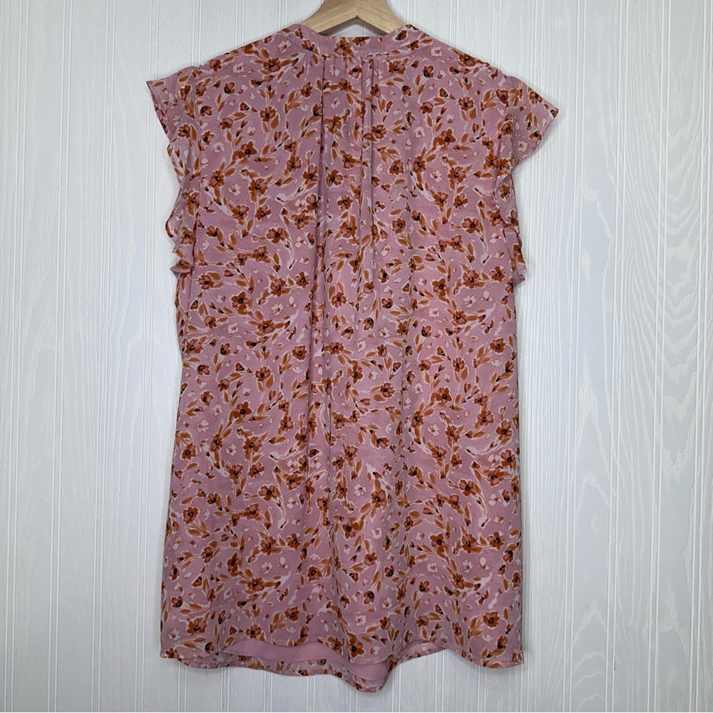 Les Serein pink floral sleeveless shirt Size 1X - Picture 8 of 12